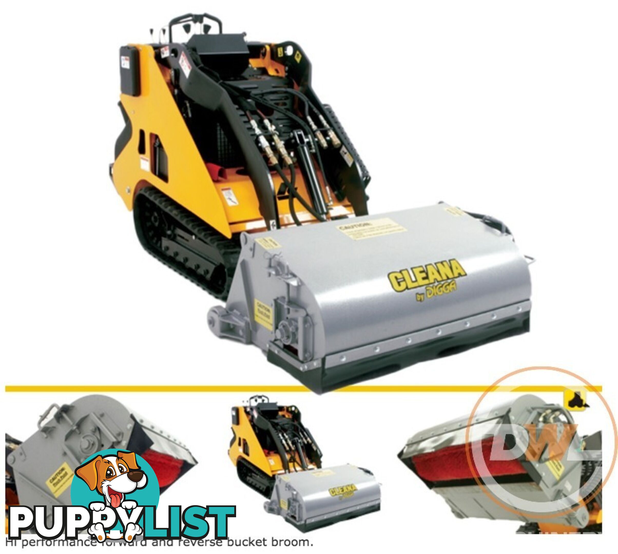 DIGGA BUCKET BROOM SUIT MINI LOADER/SKID STEER BOBCAT Broom-Bucket Attachments