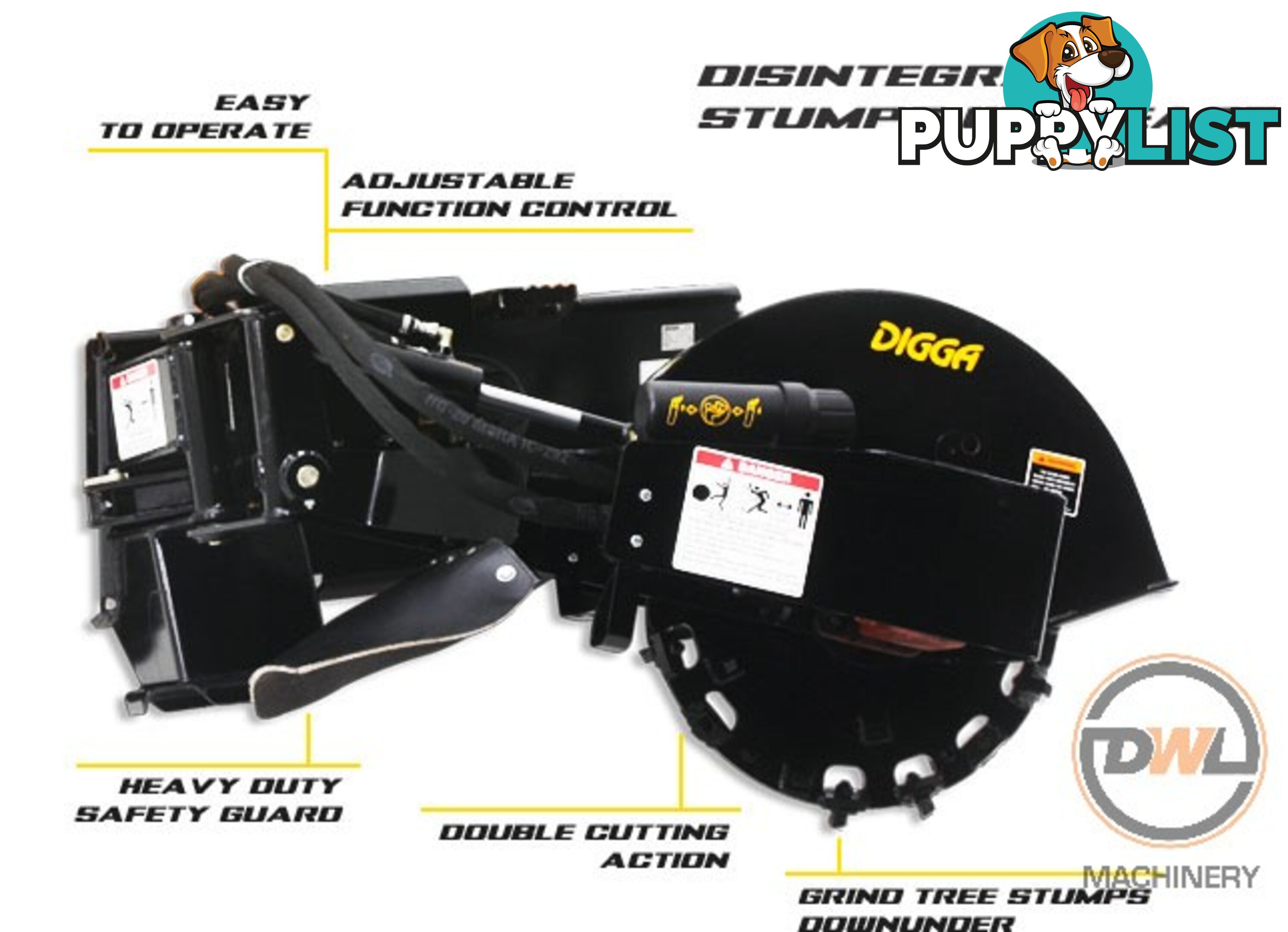 DIGGA STUMP GRINDER SKID STEER Stump Grinder Attachments