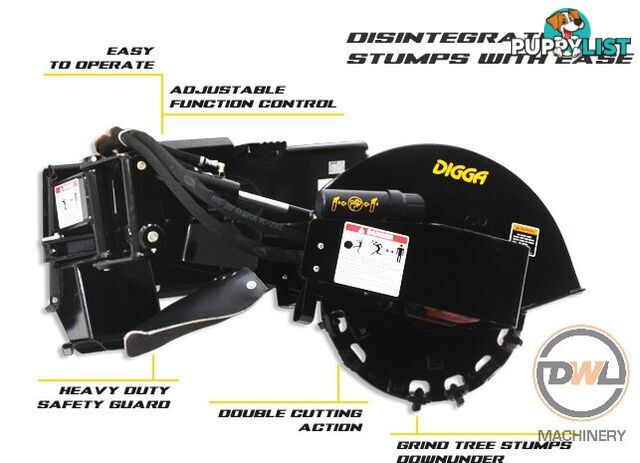 DIGGA STUMP GRINDER SKID STEER Stump Grinder Attachments