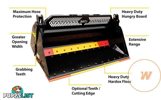 DIGGA 4 IN 1 ROCK GRAPPLE GP BUCKETS Bucket-GP Attachments