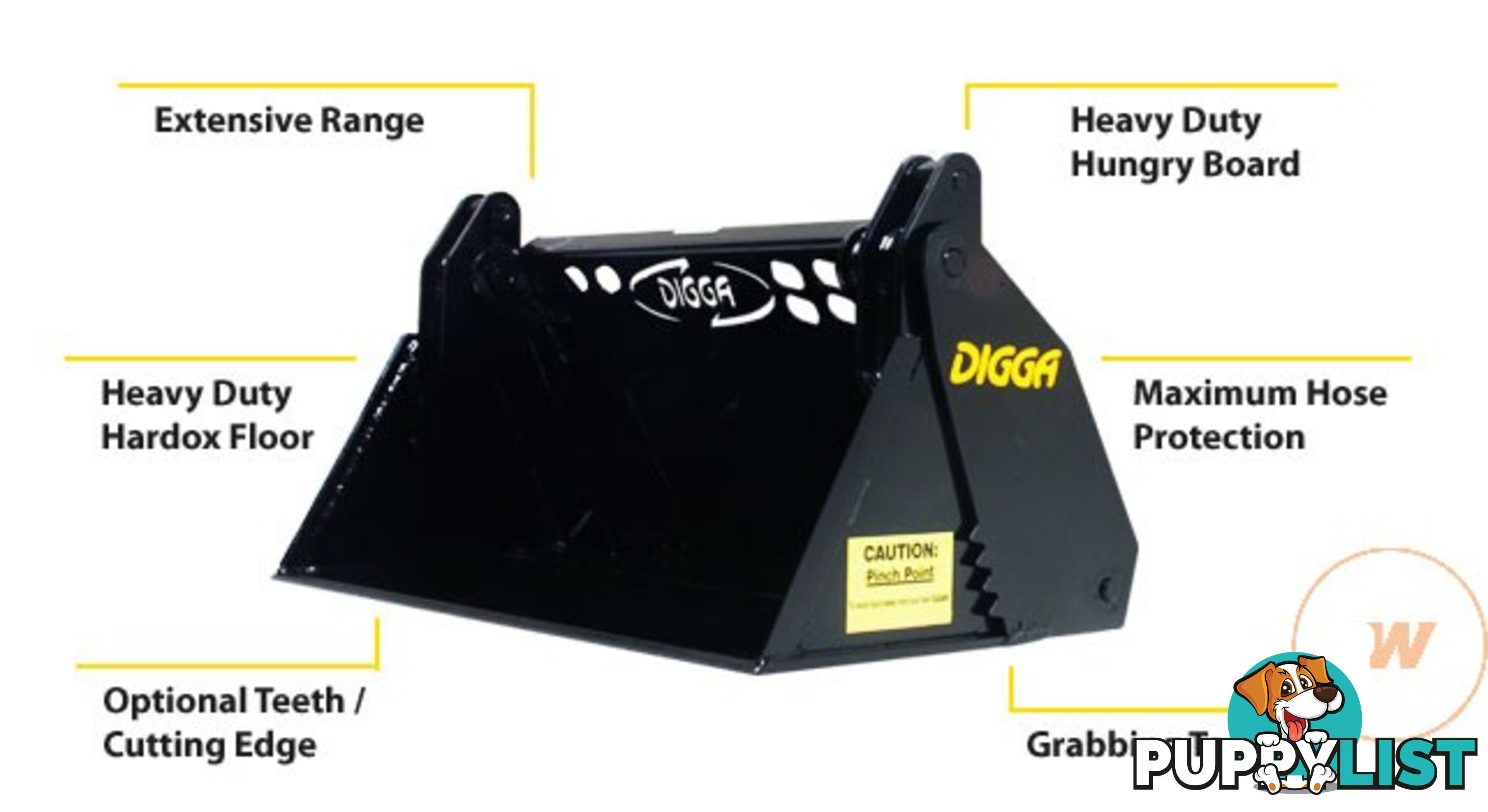 DIGGA 4 IN 1 BUCKET SUIT MINI LOADER KANGA, DINGO, VERMEER, BOXER Bucket-GP Attachments